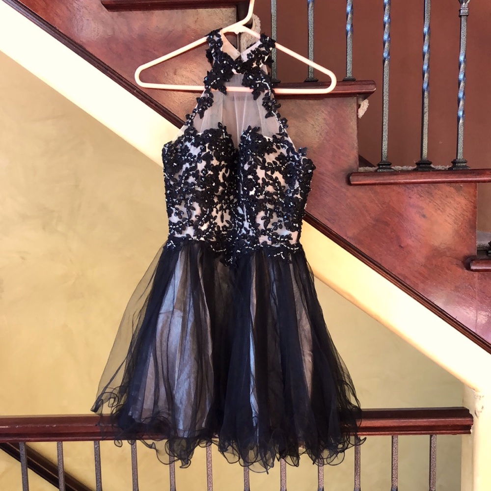 Short black sequin dress